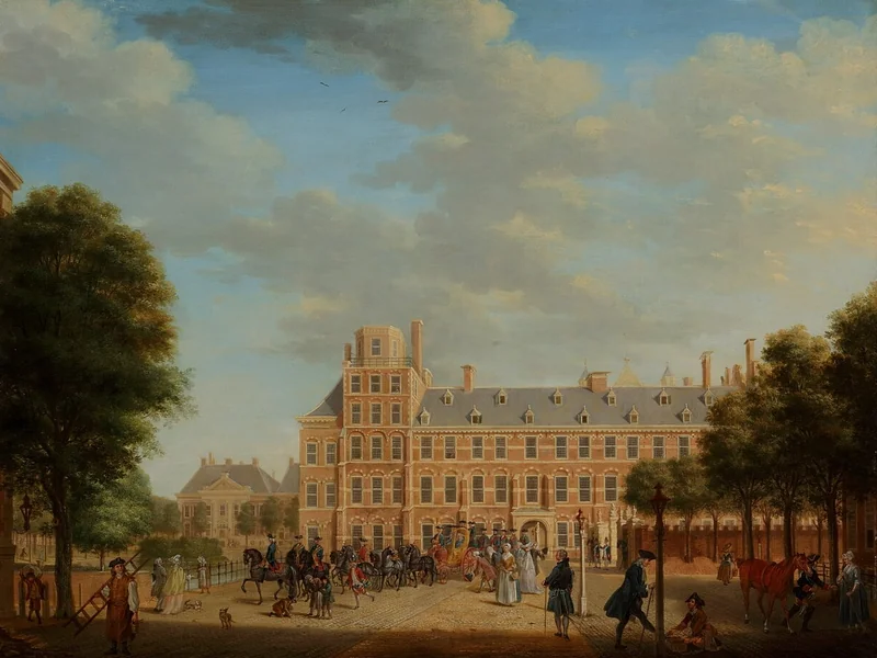 1737-Tethart Philipp Christian Haag - Una veduta dell'Aia con il principe William